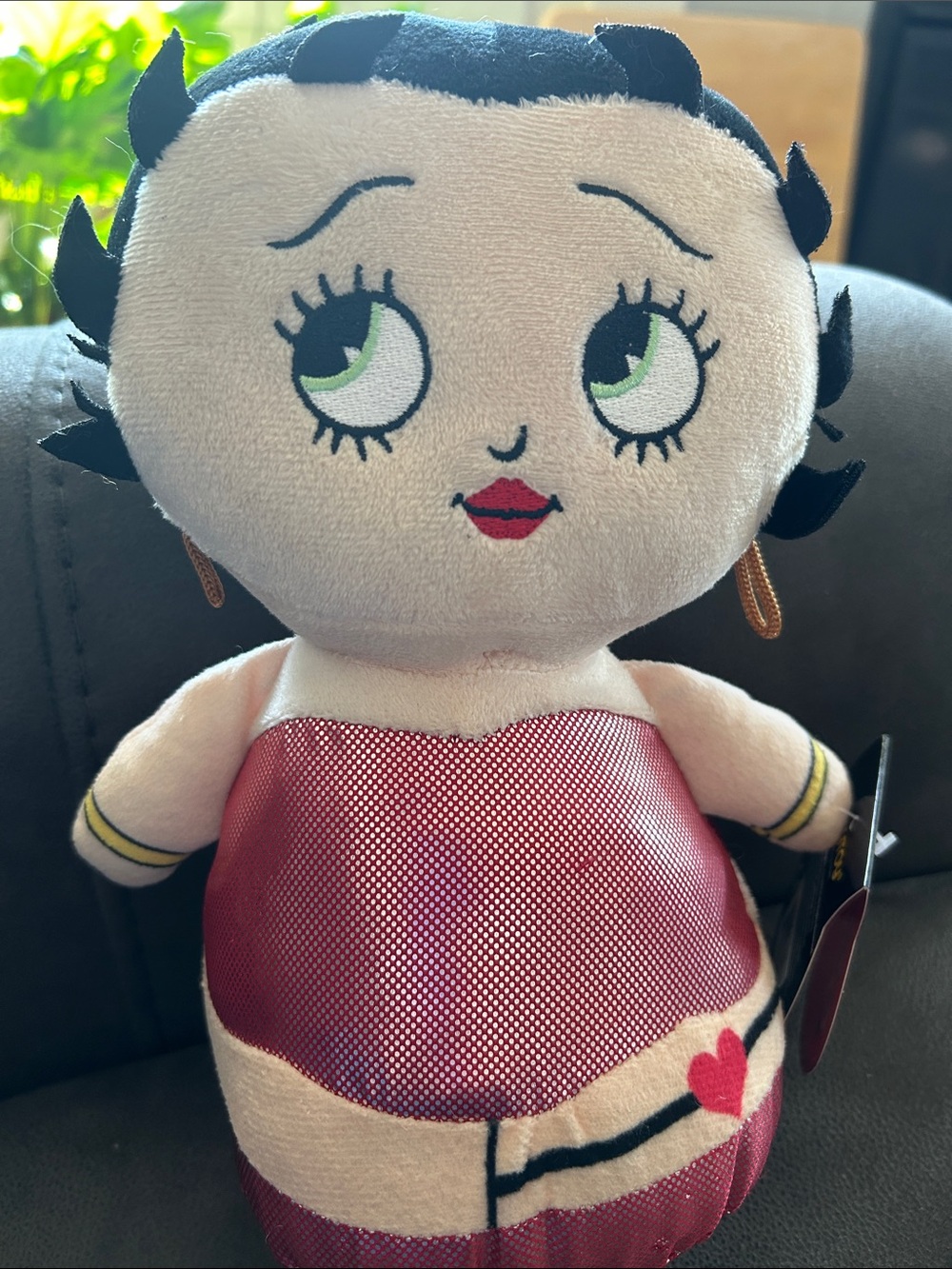 Betty Boop Plush - Black Hair, Green Eyes, Red Dress